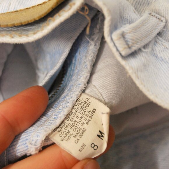 Y2K Tapered Leg Jeans (26) blue denim vintage light wash high waisted - Picture 9 of 10